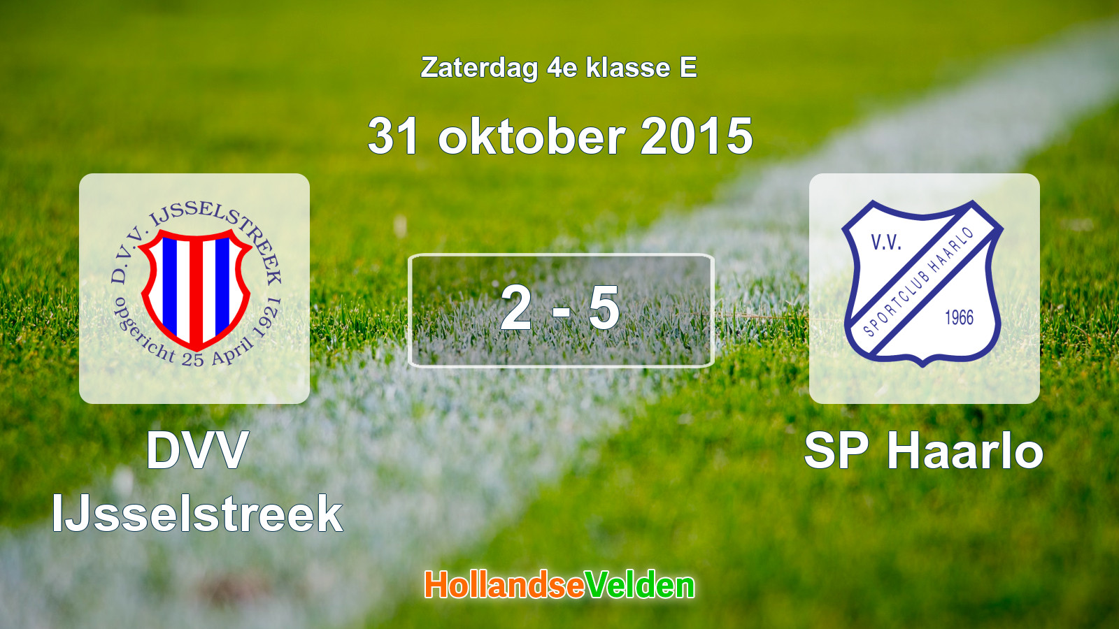Gespeelde wedstrijd: DVV IJsselstreek - SP Haarlo 2 - 5 (31 oktober 2015)