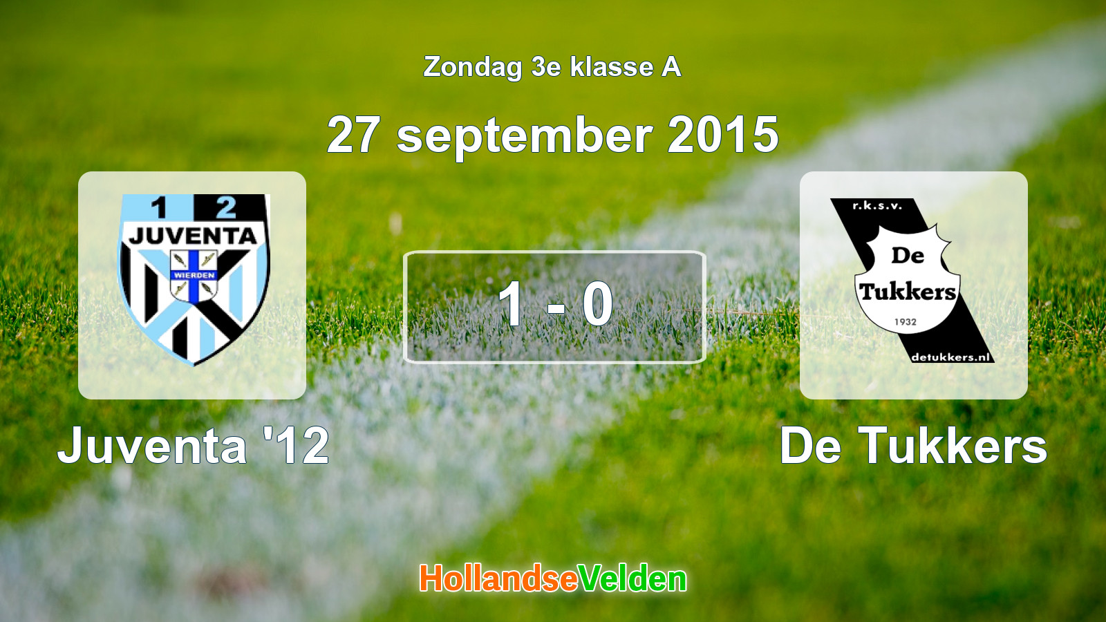 Gespeelde wedstrijd: Juventa '12 - De Tukkers 1 - 0 (27 september 2015)
