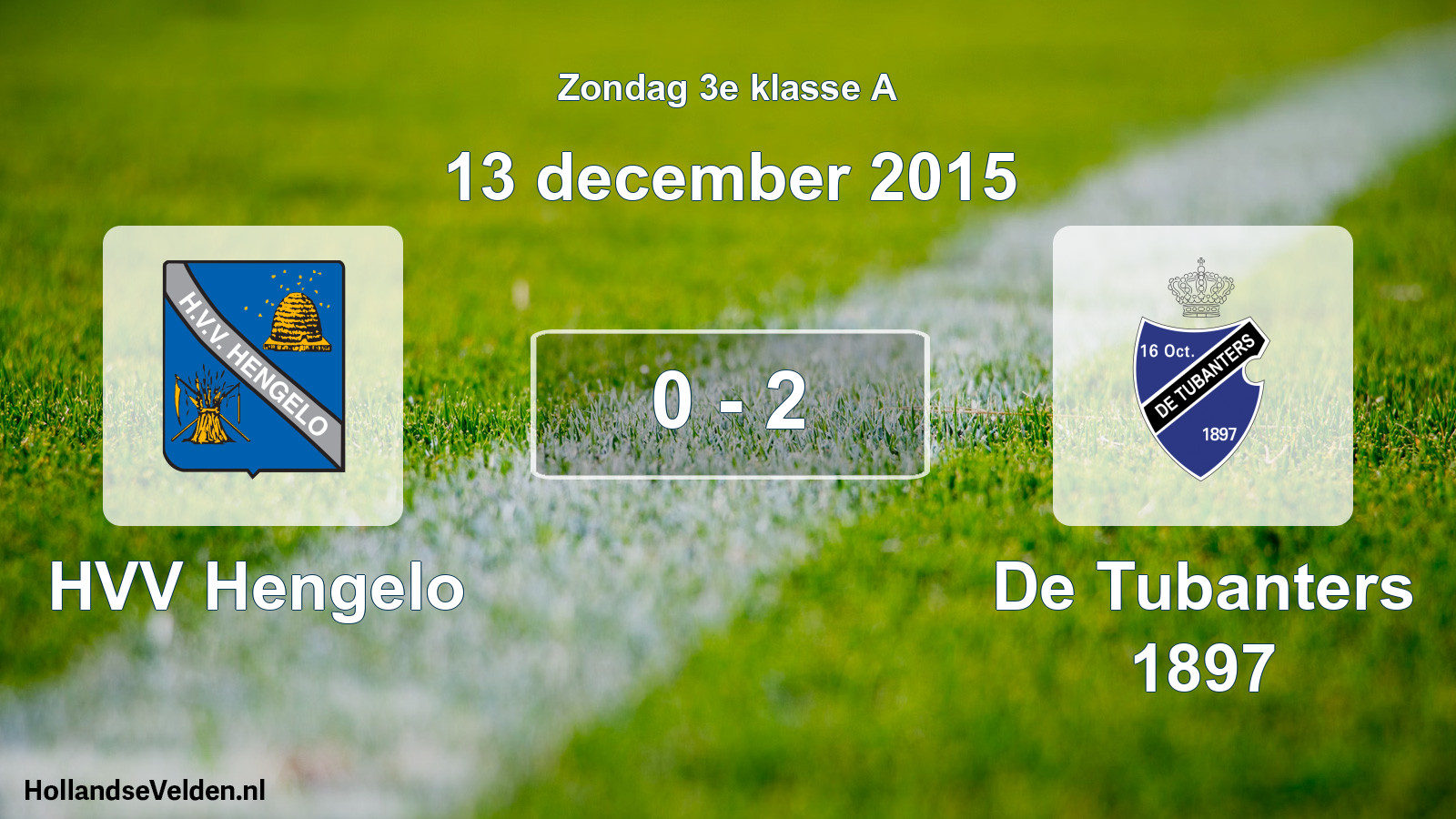 Gespeelde wedstrijd: HVV Hengelo - De Tubanters 1897 0 - 2 (13 december 2015)