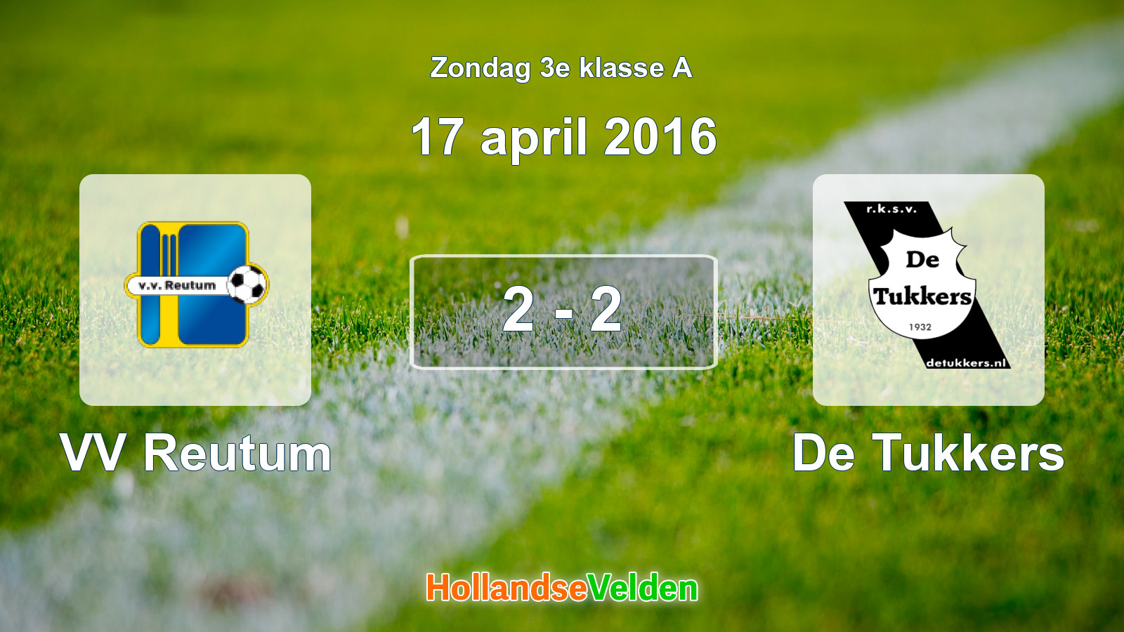 Gespeelde wedstrijd: VV Reutum - De Tukkers 2 - 2 (17 april 2016)