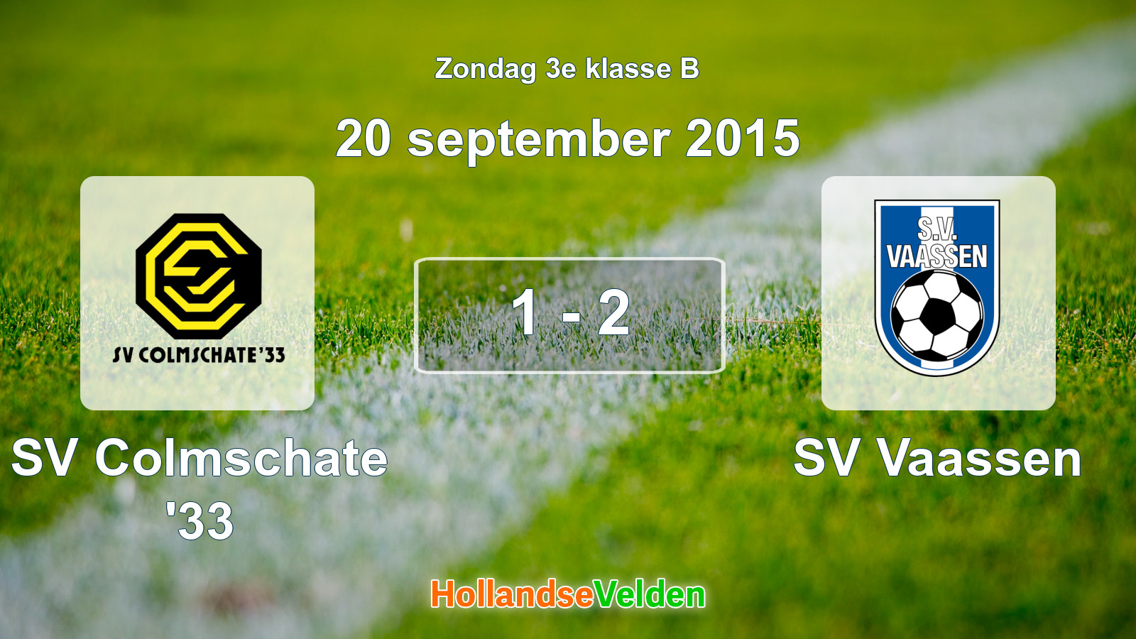 Gespeelde wedstrijd: SV Colmschate '33 - SV Vaassen 1 - 2 (20 september 2015)
