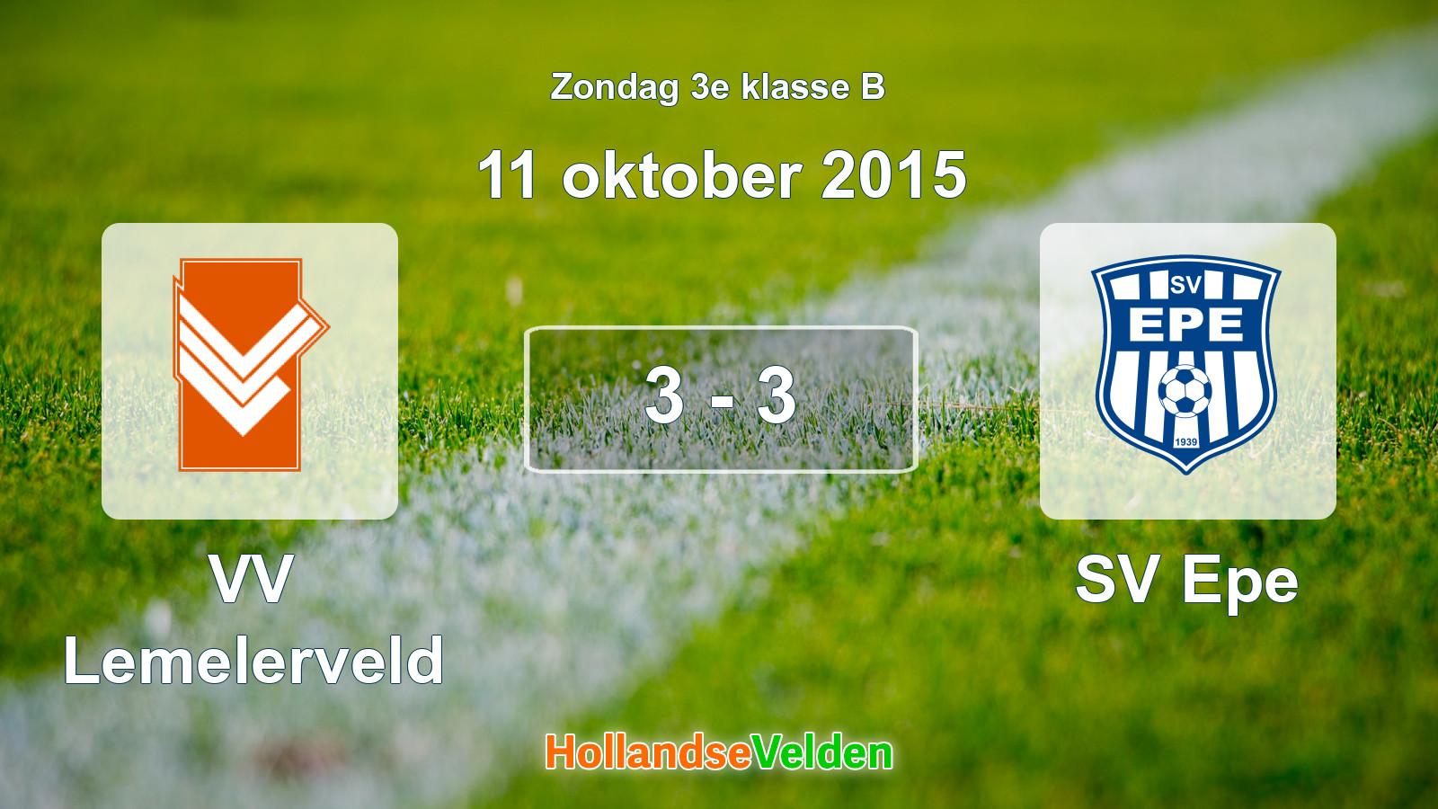 Gespeelde wedstrijd: VV Lemelerveld - SV Epe 3 - 3 (11 oktober 2015)