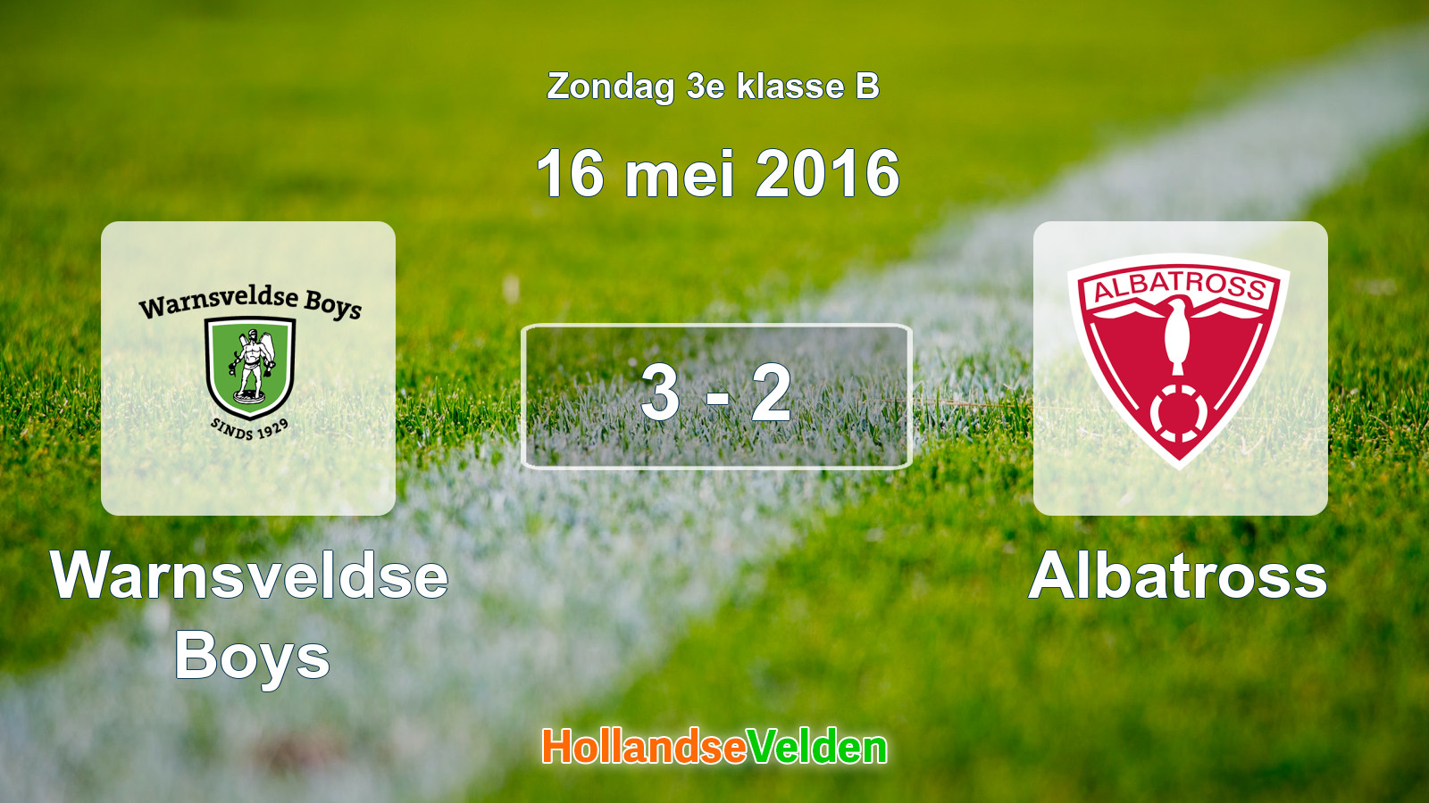 Gespeelde wedstrijd: Warnsveldse Boys - Albatross 3 - 2 (16 mei 2016)