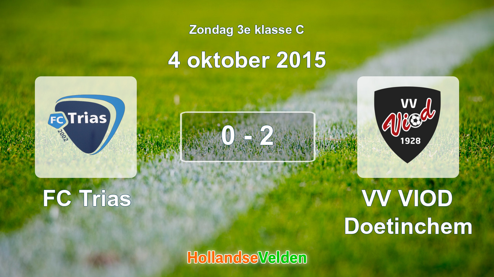 Gespeelde wedstrijd: FC Trias - VV VIOD Doetinchem 0 - 2 (4 oktober 2015)