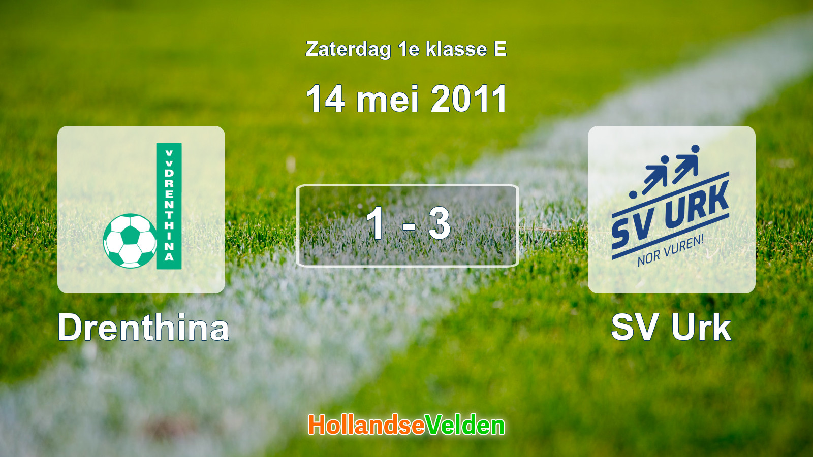 Gespeelde wedstrijd: Drenthina - SV Urk 1 - 3 (14 mei 2011)