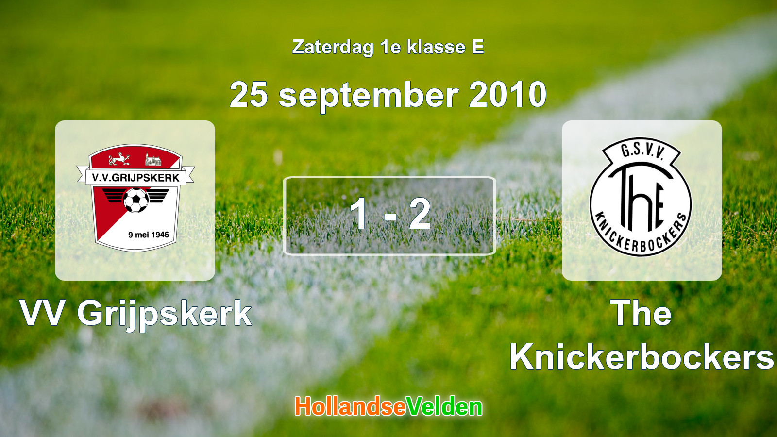 Gespeelde wedstrijd: VV Grijpskerk - The Knickerbockers 1 - 2 (25 september 2010)