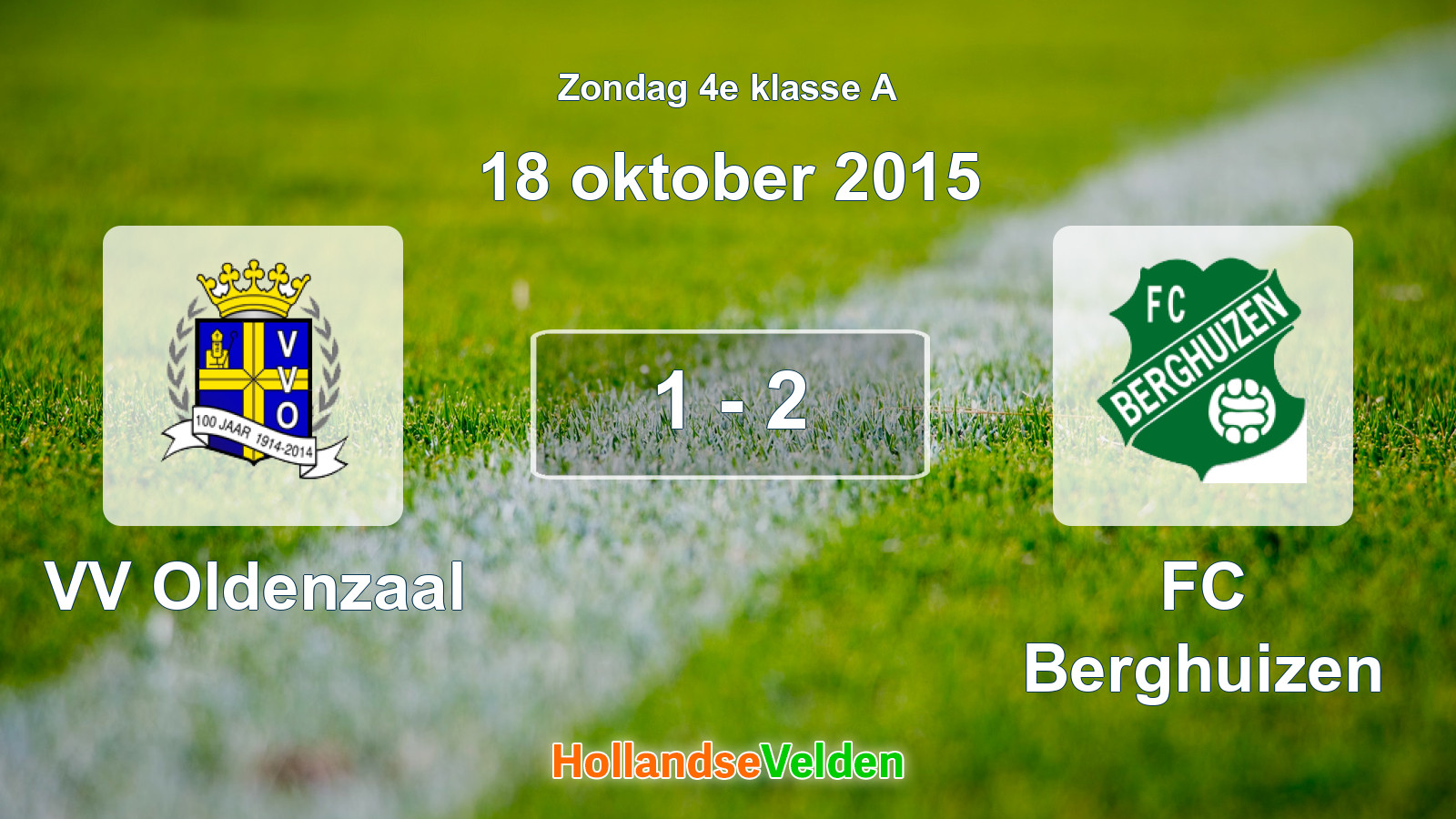 Gespeelde wedstrijd: VV Oldenzaal - FC Berghuizen 1 - 2 (18 oktober 2015)