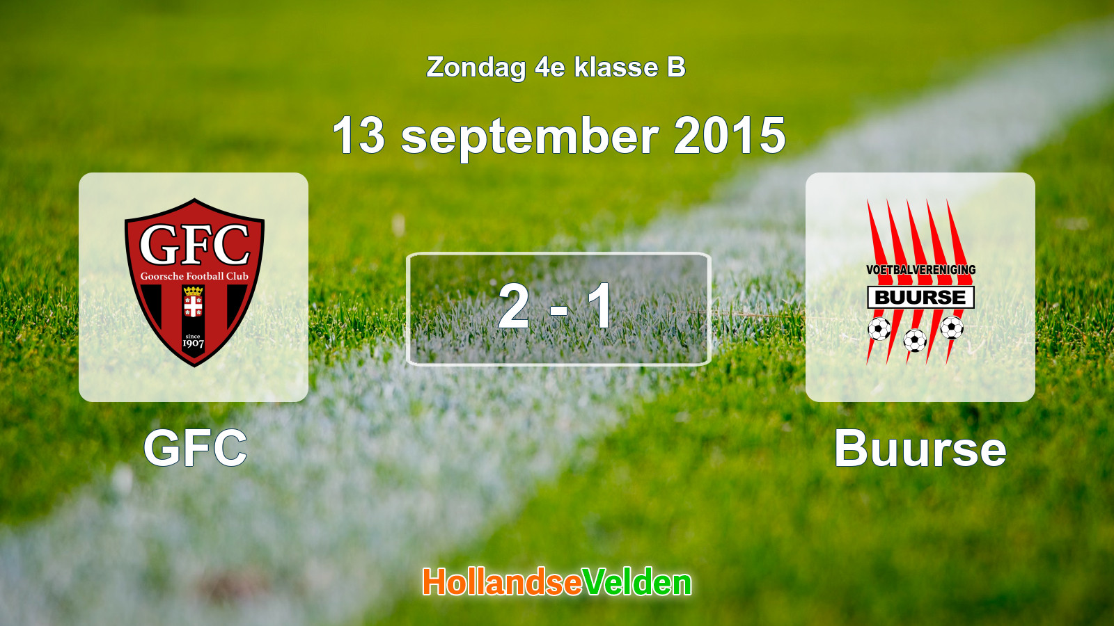 Gespeelde wedstrijd: GFC - Buurse 2 - 1 (13 september 2015)