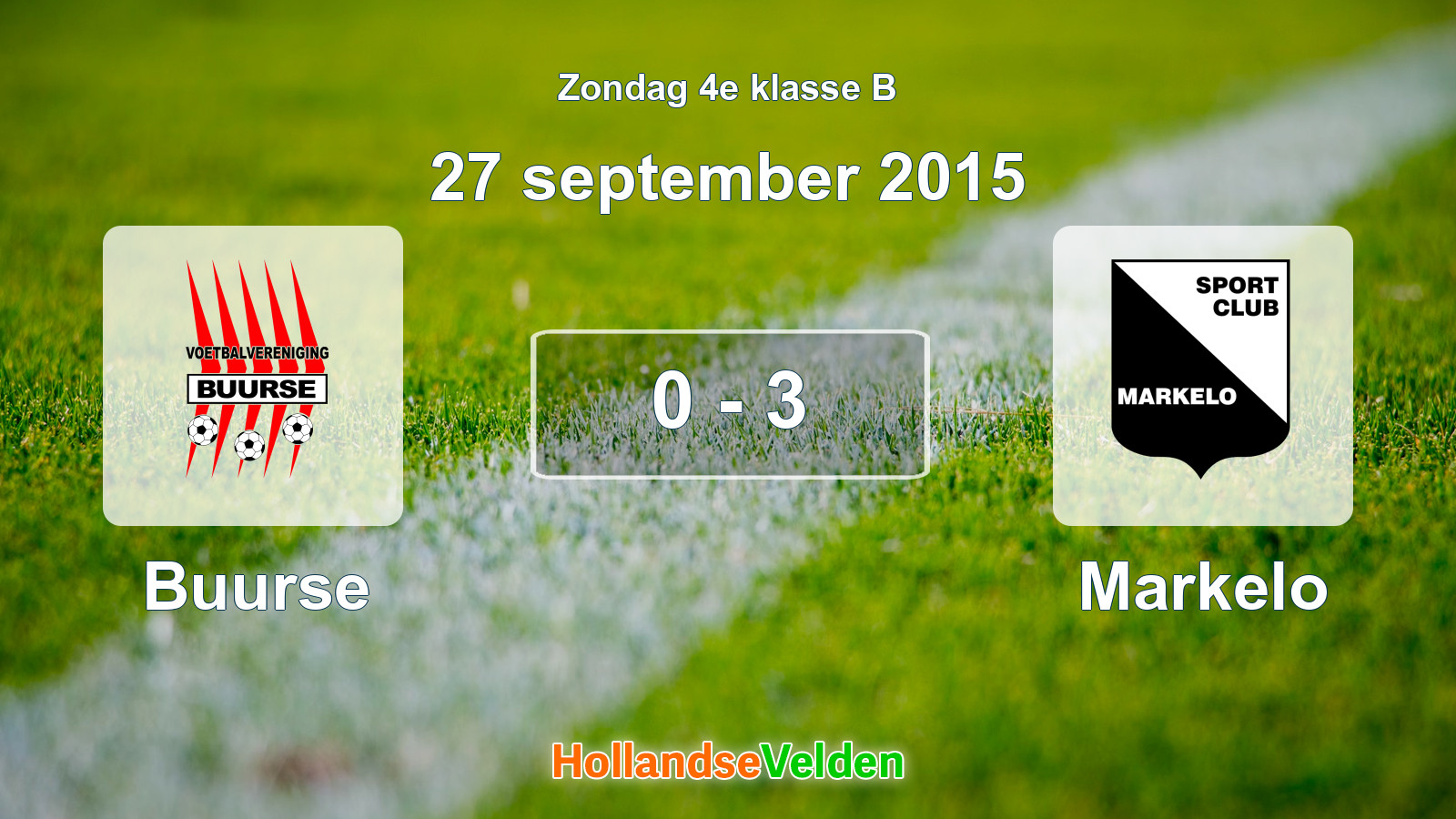 Gespeelde wedstrijd: Buurse - Markelo 0 - 3 (27 september 2015)