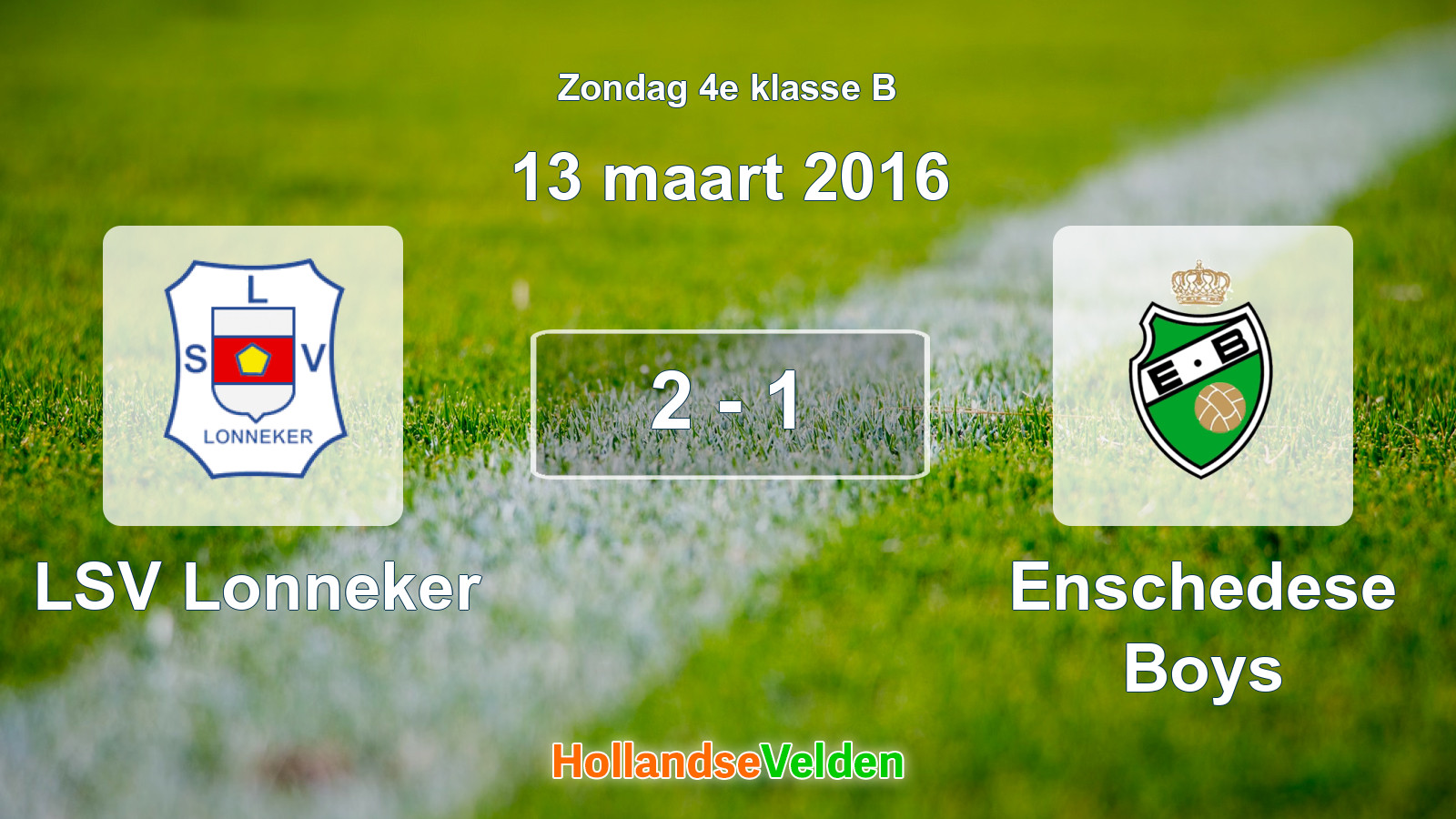 Gespeelde wedstrijd: LSV Lonneker - Enschedese Boys 2 - 1 (13 maart 2016)