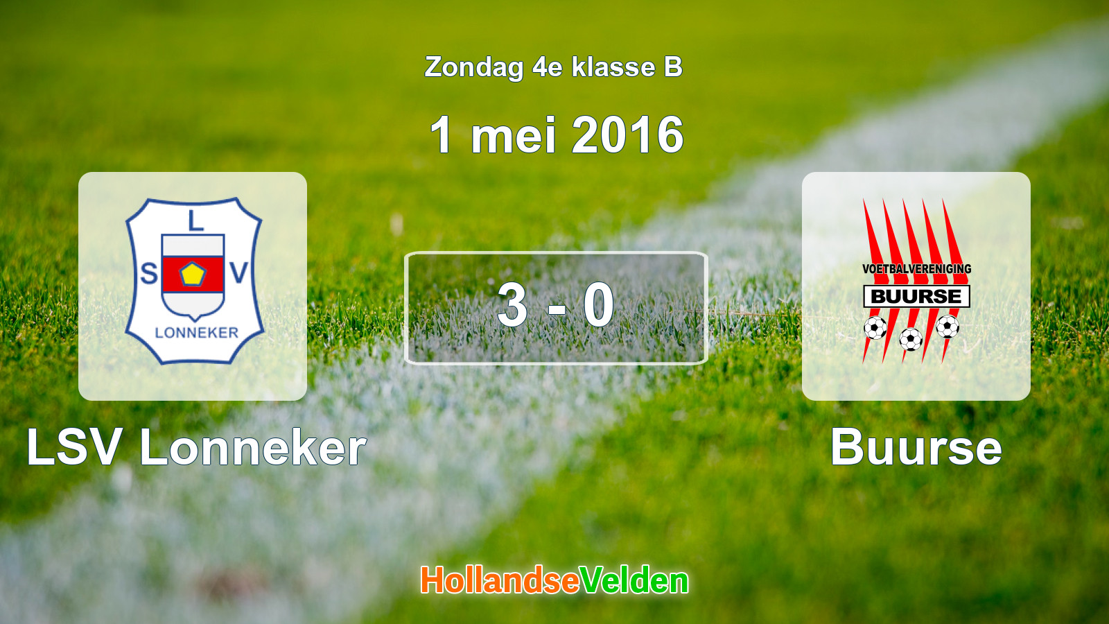 Gespeelde wedstrijd: LSV Lonneker - Buurse 3 - 0 (1 mei 2016)