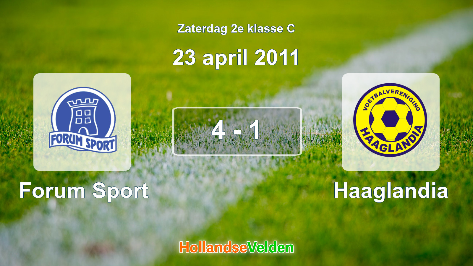 Gespeelde wedstrijd: Forum Sport - Haaglandia 4 - 1 (23 april 2011)