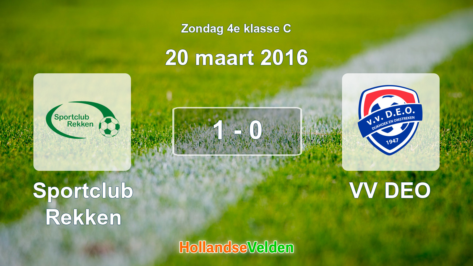 Gespeelde wedstrijd: Sportclub Rekken - VV DEO 1 - 0 (20 maart 2016)