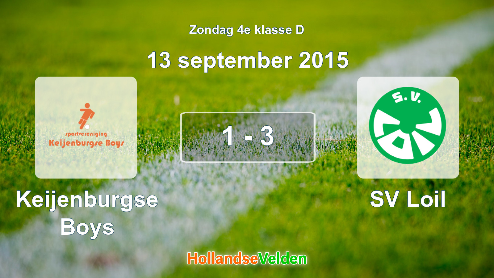 Gespeelde wedstrijd: Keijenburgse Boys - SV Loil 1 - 3 (13 september 2015)