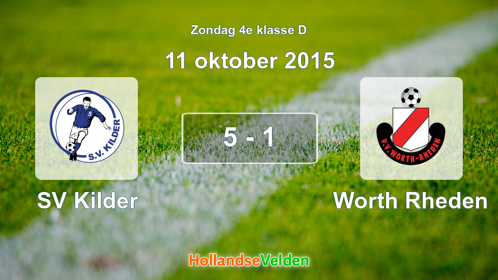 Gespeelde wedstrijd: SV Kilder - Worth Rheden 5 - 1 (11 oktober 2015)
