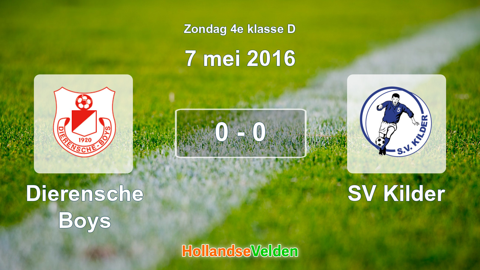 Gespeelde wedstrijd: Dierensche Boys - SV Kilder 0 - 0 (7 mei 2016)