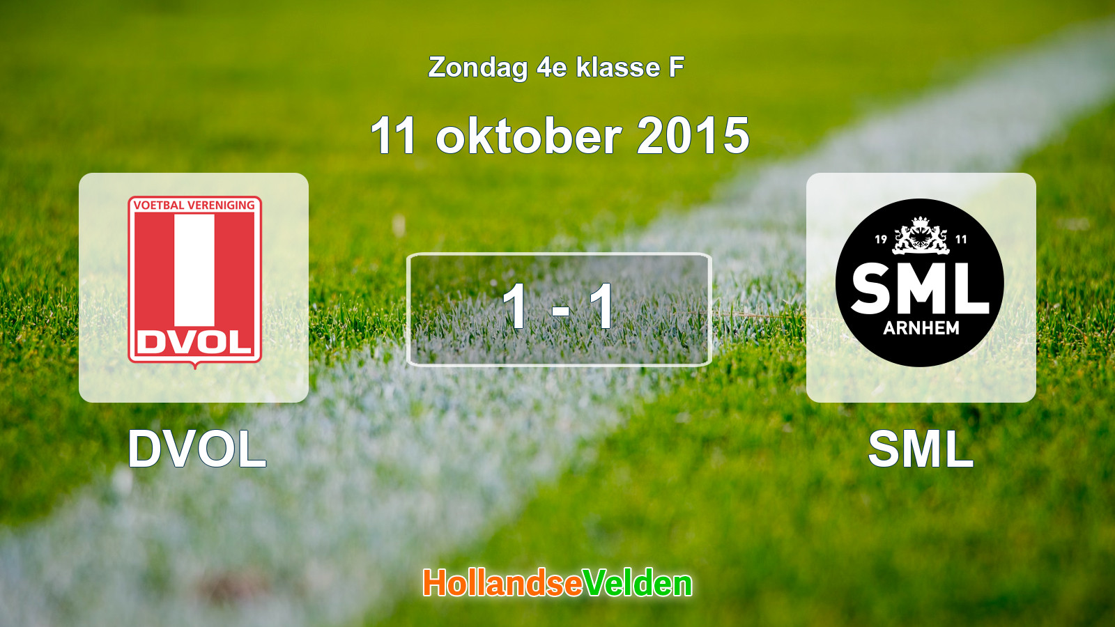 Gespeelde wedstrijd: DVOL - SML 1 - 1 (11 oktober 2015)