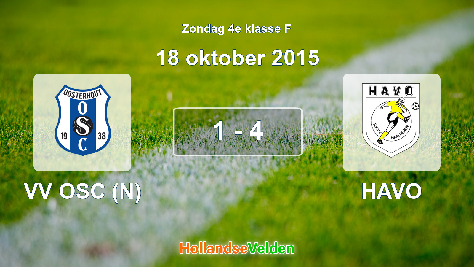 Gespeelde wedstrijd: VV OSC (N) - HAVO 1 - 4 (18 oktober 2015)