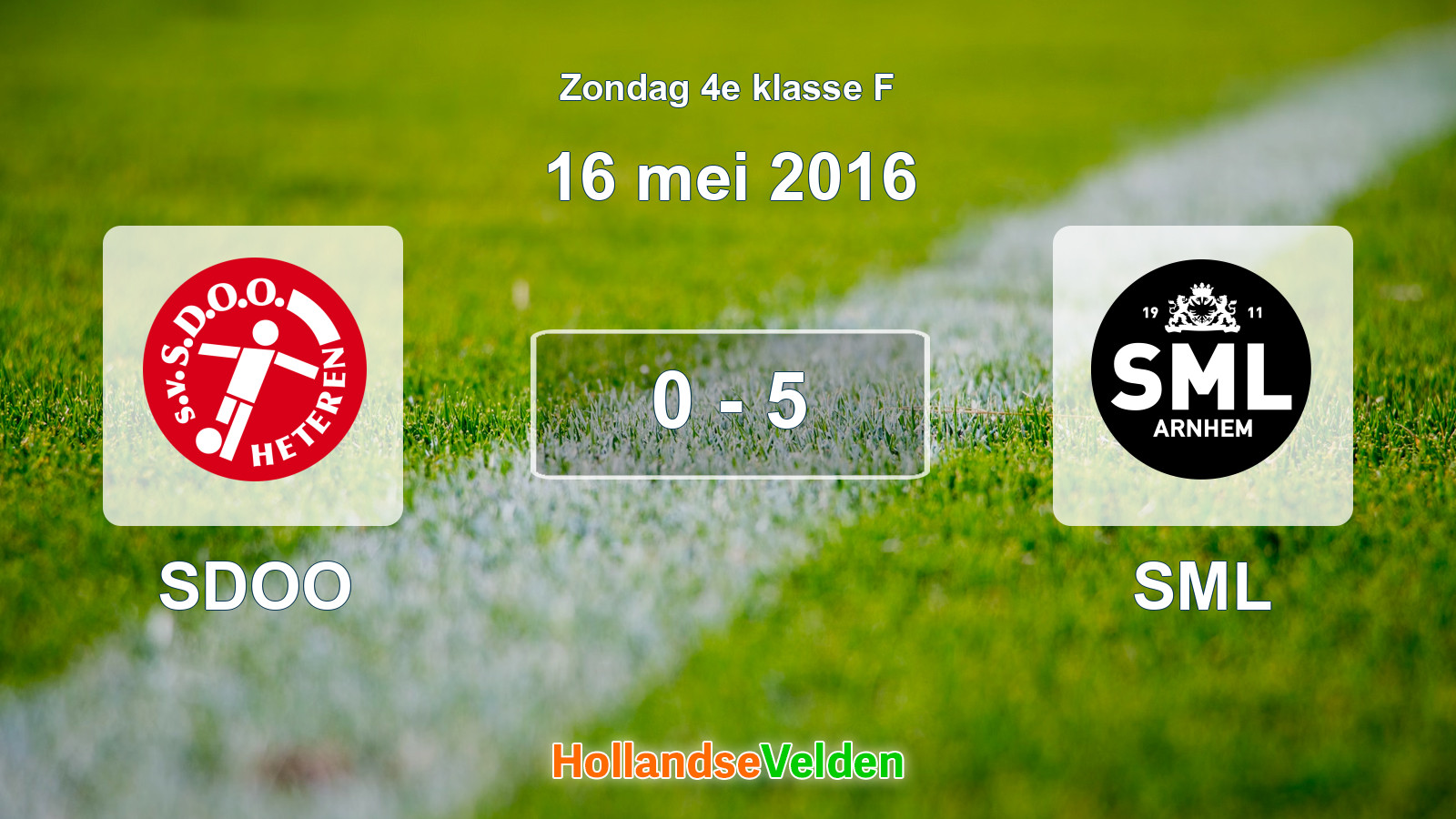 Gespeelde wedstrijd: SDOO - SML 0 - 5 (16 mei 2016)