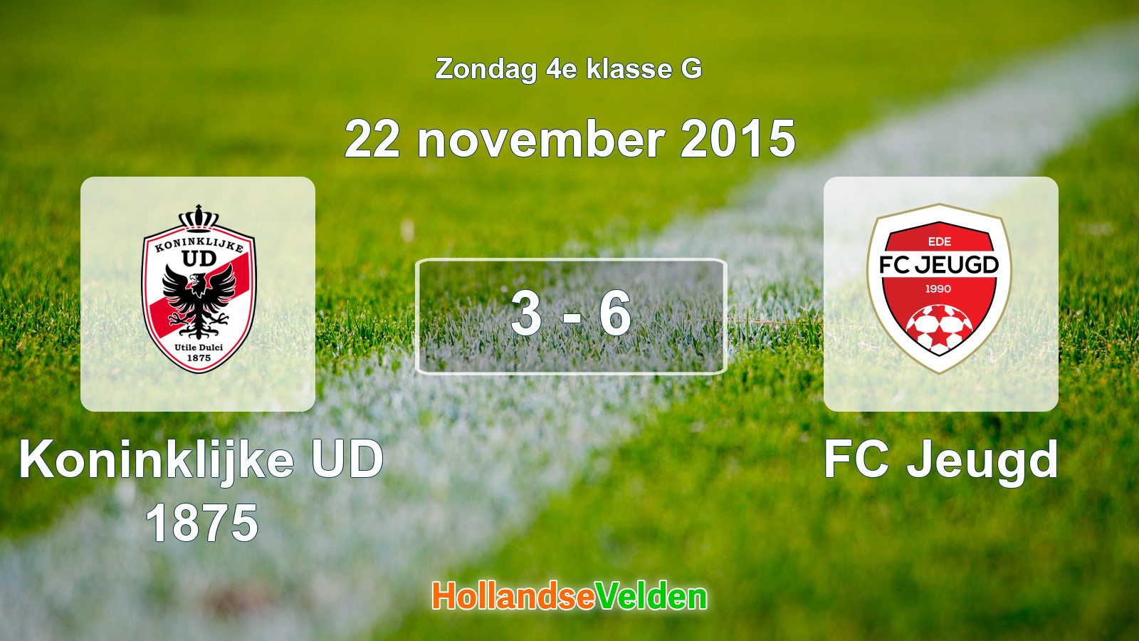 Gespeelde wedstrijd: Koninklijke UD 1875 - FC Jeugd 3 - 6 (22 november 2015)