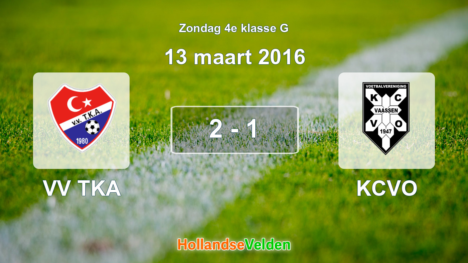 Gespeelde wedstrijd: VV TKA - KCVO 2 - 1 (13 maart 2016)