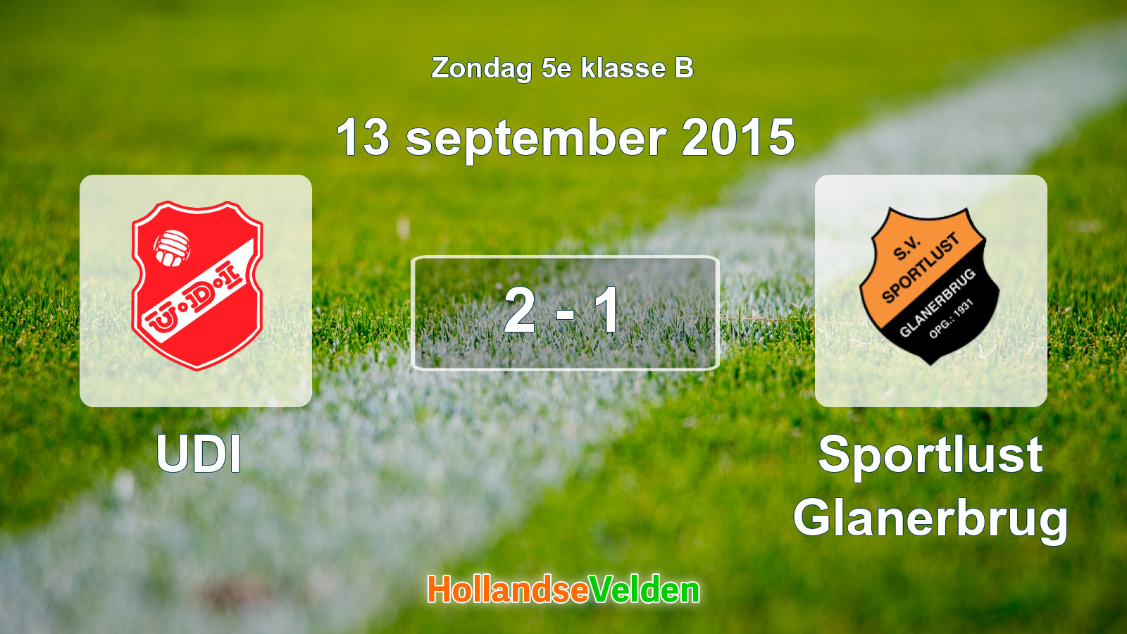 Gespeelde wedstrijd: UDI - Sportlust Glanerbrug 2 - 1 (13 september 2015)