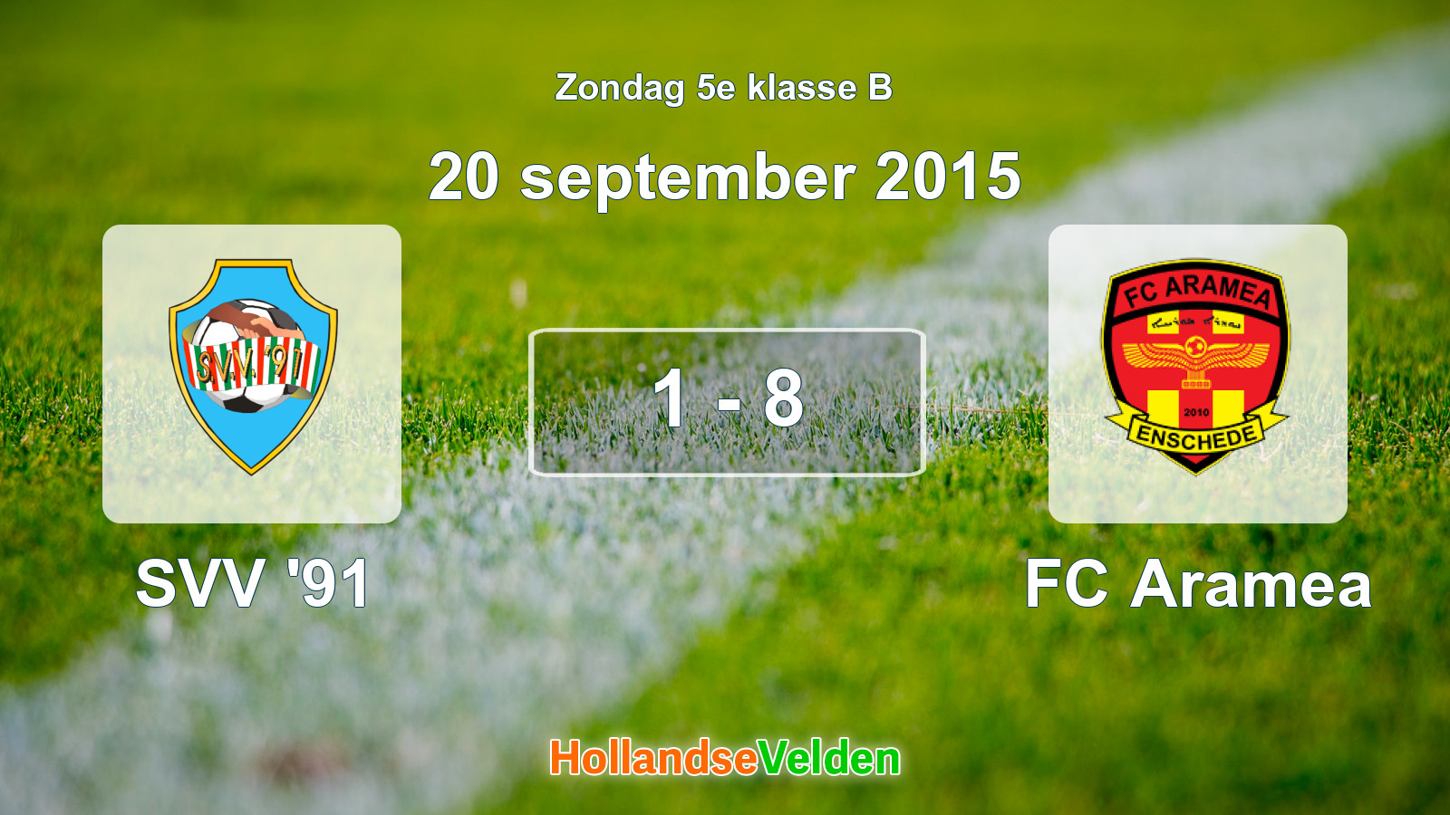 Gespeelde wedstrijd: SVV '91 - FC Aramea 1 - 8 (20 september 2015)