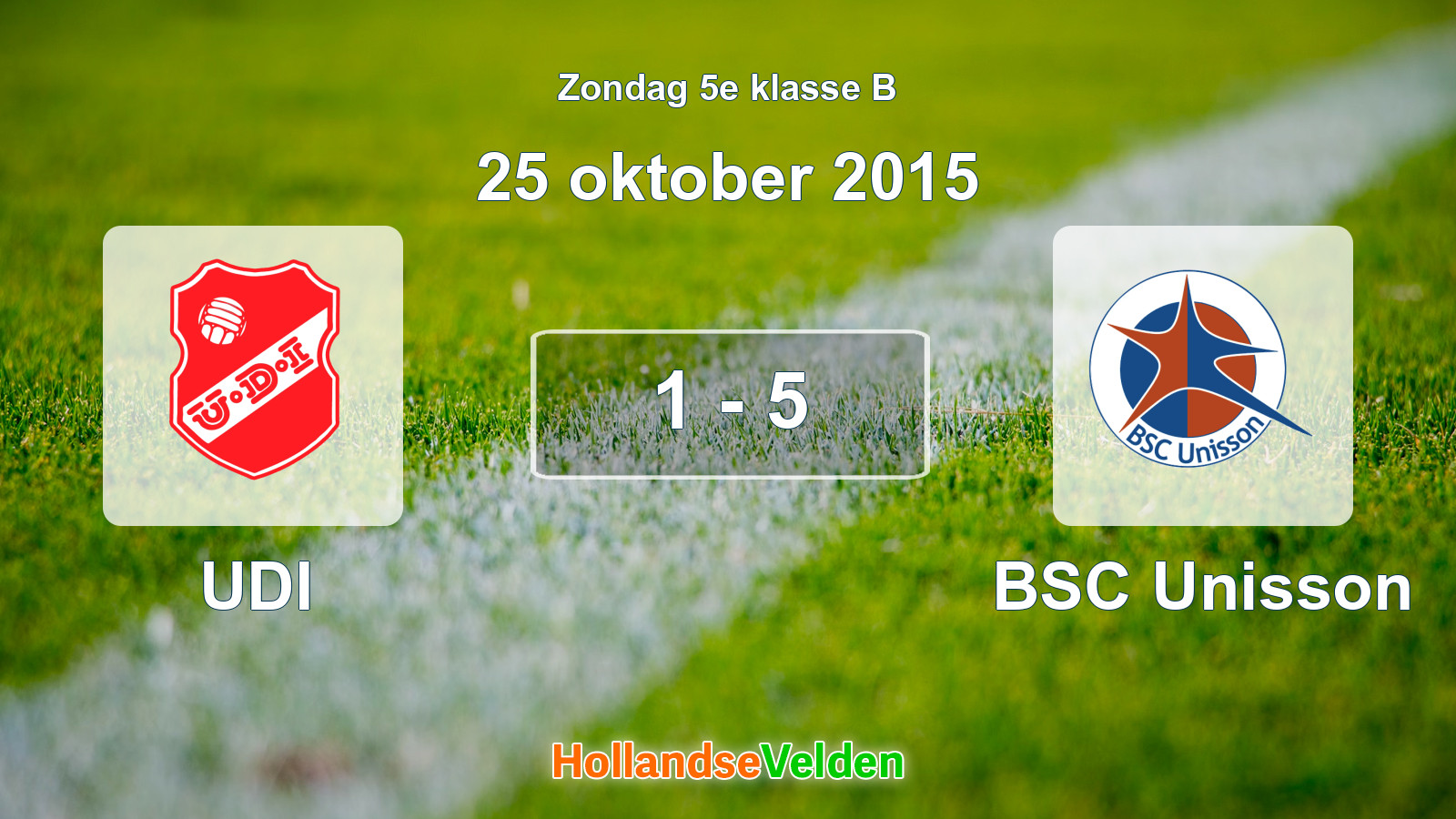 Gespeelde wedstrijd: UDI - BSC Unisson 1 - 5 (25 oktober 2015)
