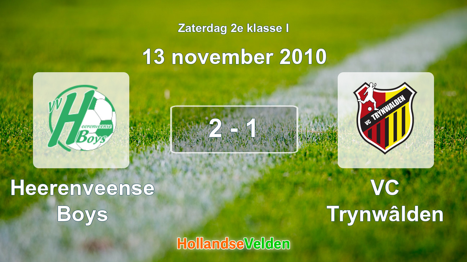 Gespeelde wedstrijd: Heerenveense Boys - VC Trynwâlden 2 - 1 (13 november 2010)