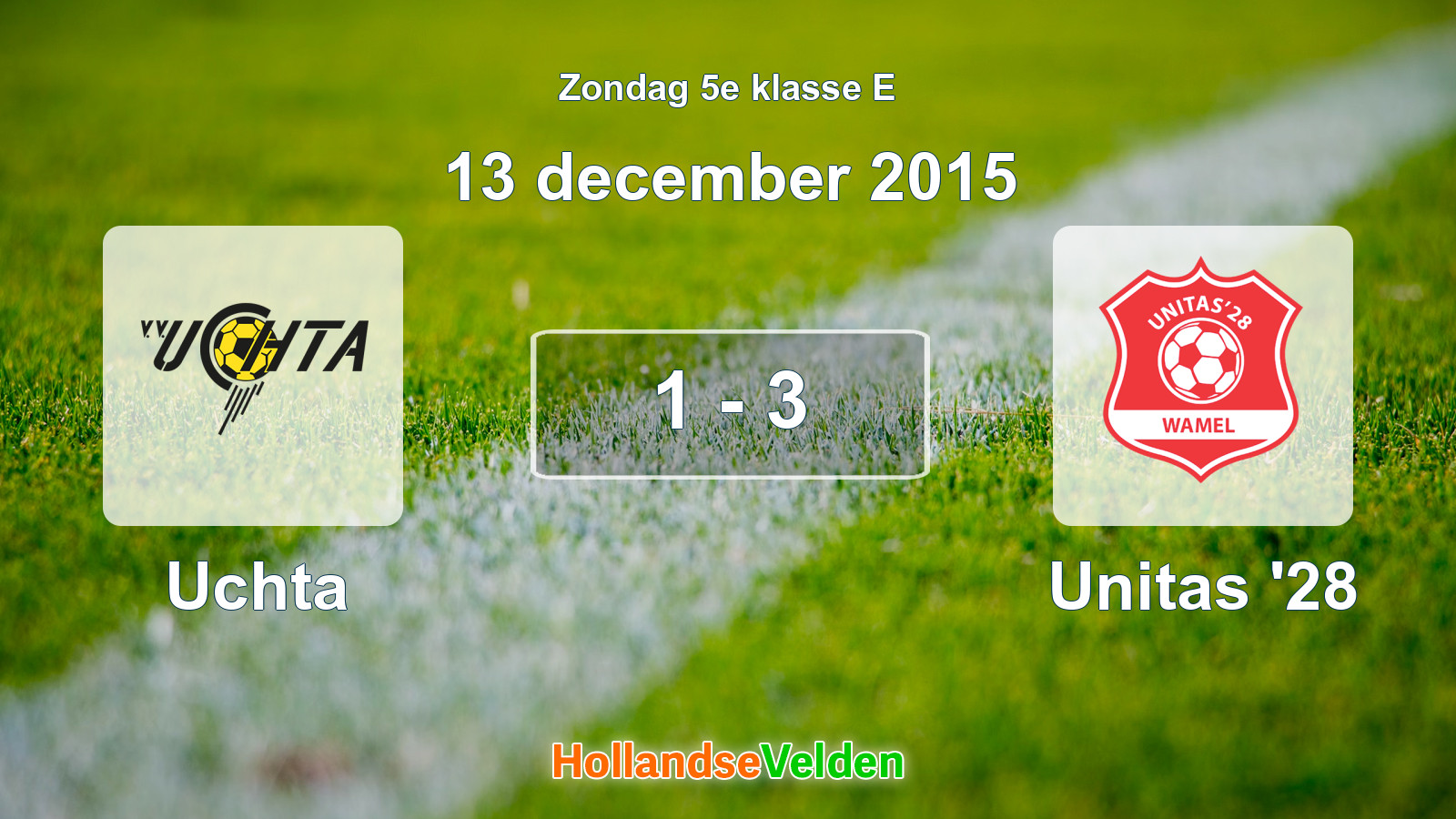 Gespeelde wedstrijd: Uchta - Unitas '28 1 - 3 (13 december 2015)