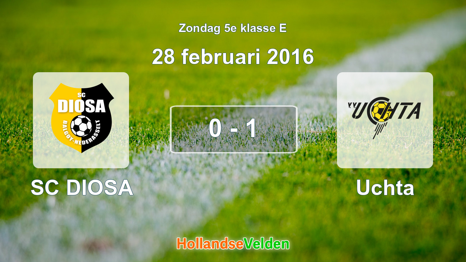 Gespeelde wedstrijd: SC DIOSA - Uchta 0 - 1 (28 februari 2016)