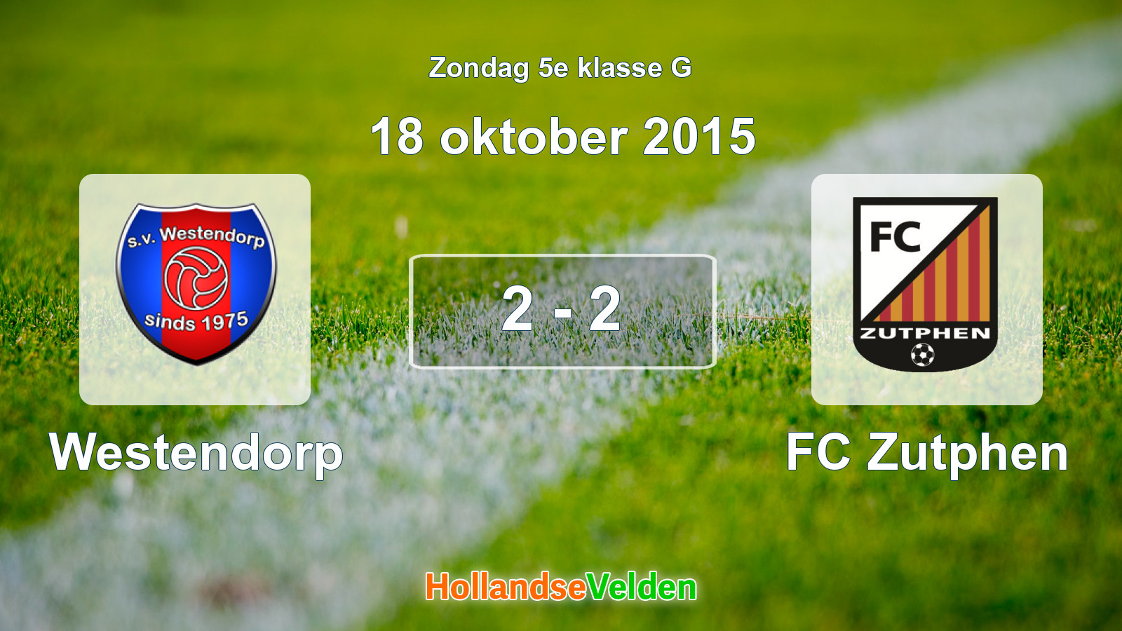 Gespeelde wedstrijd: Westendorp - FC Zutphen 2 - 2 (18 oktober 2015)
