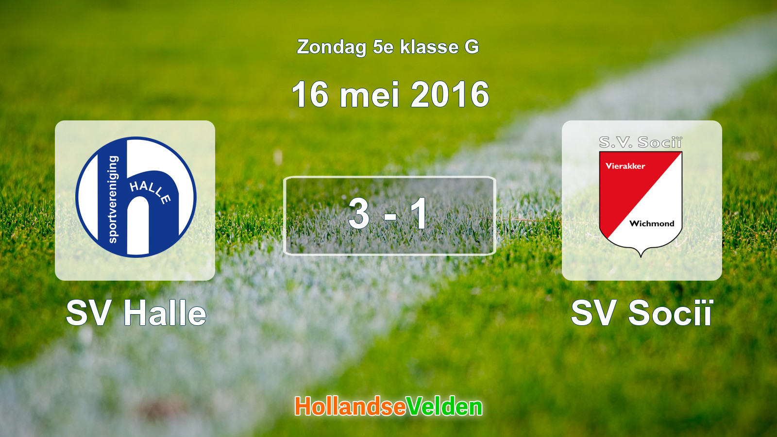 Gespeelde wedstrijd: SV Halle - SV Sociï 3 - 1 (16 mei 2016)