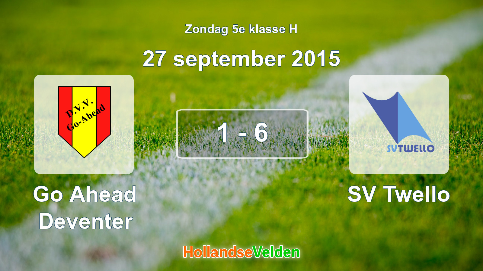 Gespeelde wedstrijd: Go Ahead Deventer - SV Twello 1 - 6 (27 september 2015)