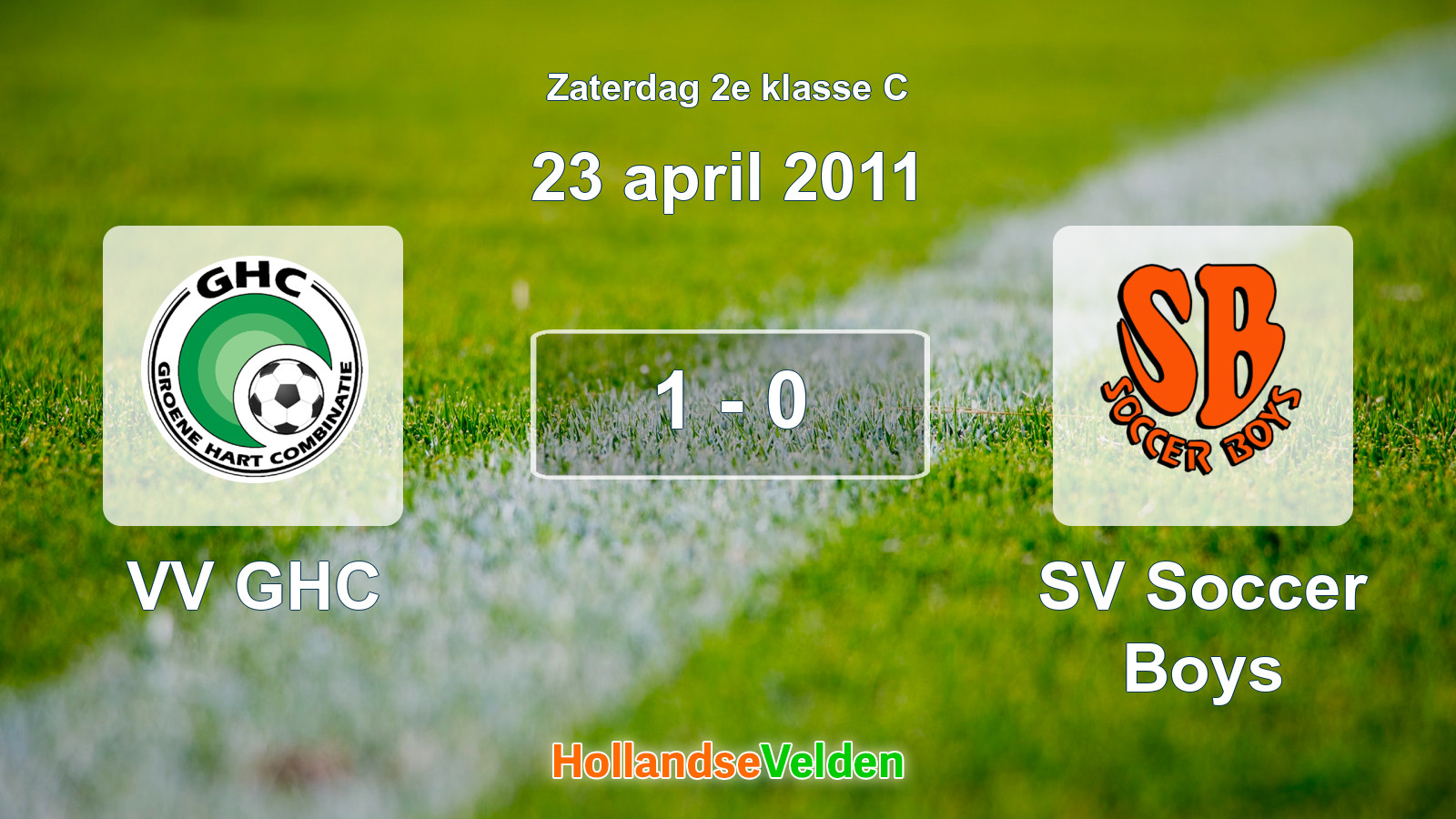 Gespeelde wedstrijd: VV GHC - SV Soccer Boys 1 - 0 (23 april 2011)