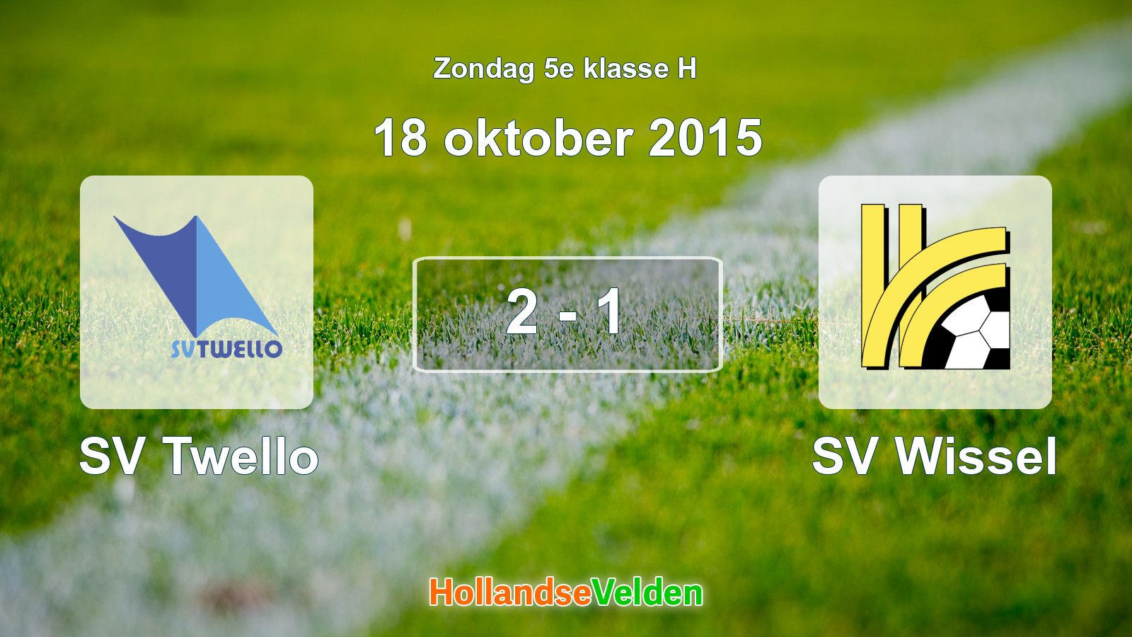Gespeelde wedstrijd: SV Twello - SV Wissel 2 - 1 (18 oktober 2015)