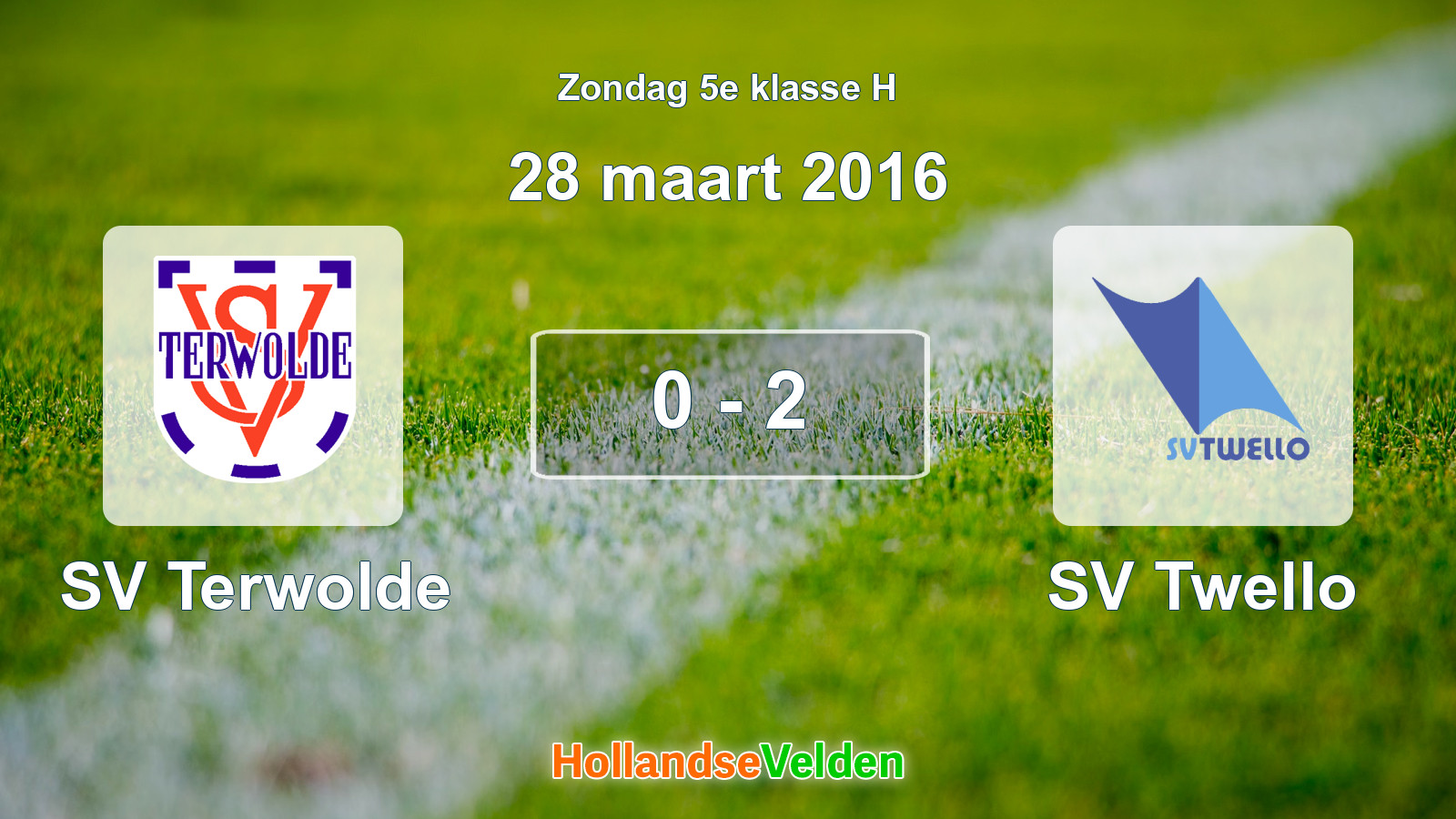 Gespeelde wedstrijd: SV Terwolde - SV Twello 0 - 2 (28 maart 2016)