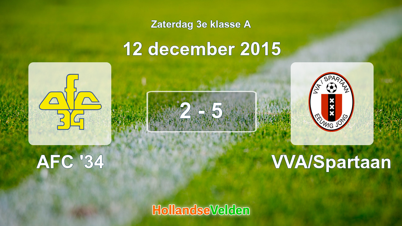 Gespeelde wedstrijd: AFC '34 - VVA/Spartaan 2 - 5 (12 december 2015)