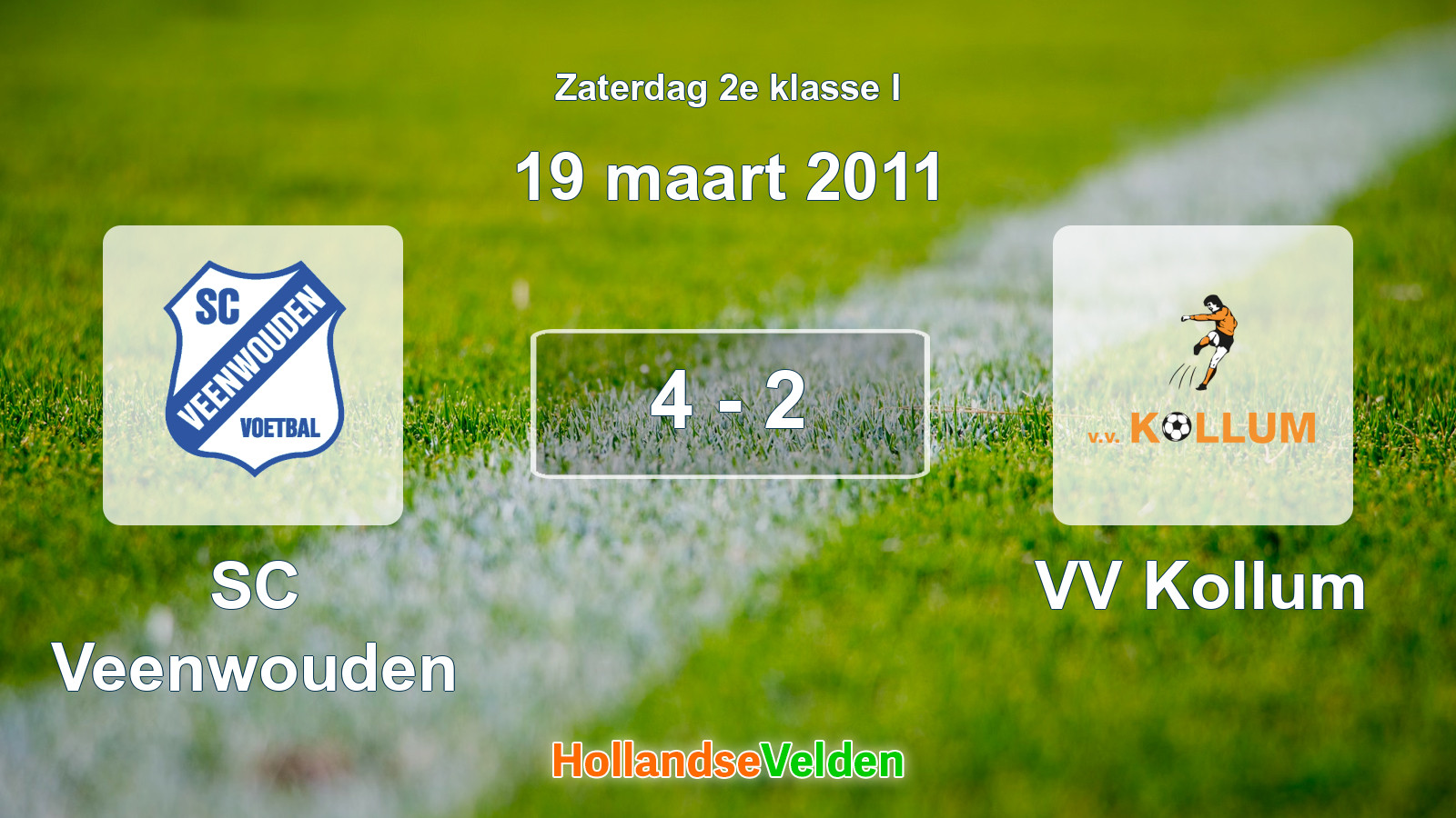 Gespeelde wedstrijd: SC Veenwouden - VV Kollum 4 - 2 (19 maart 2011)