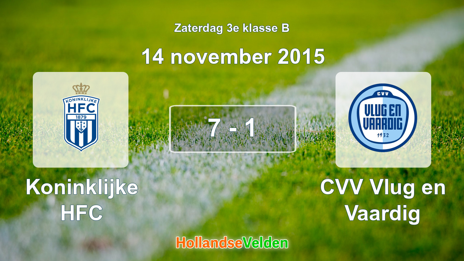 Gespeelde wedstrijd: Koninklijke HFC - CVV Vlug en Vaardig 7 - 1 (14 november 2015)