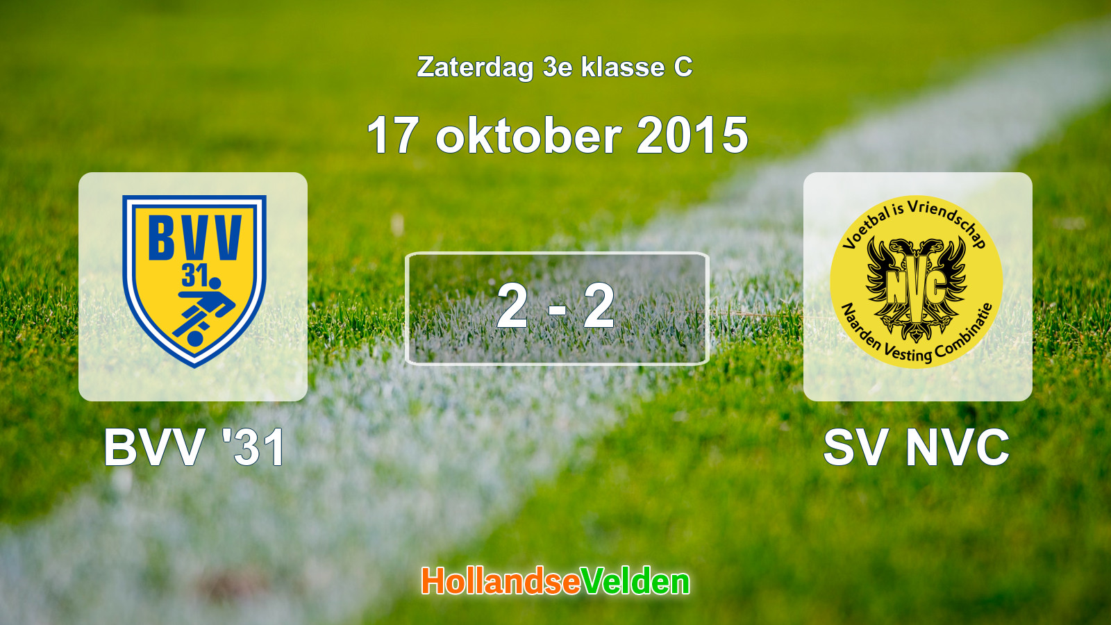 Gespeelde wedstrijd: BVV '31 - SV NVC 2 - 2 (17 oktober 2015)