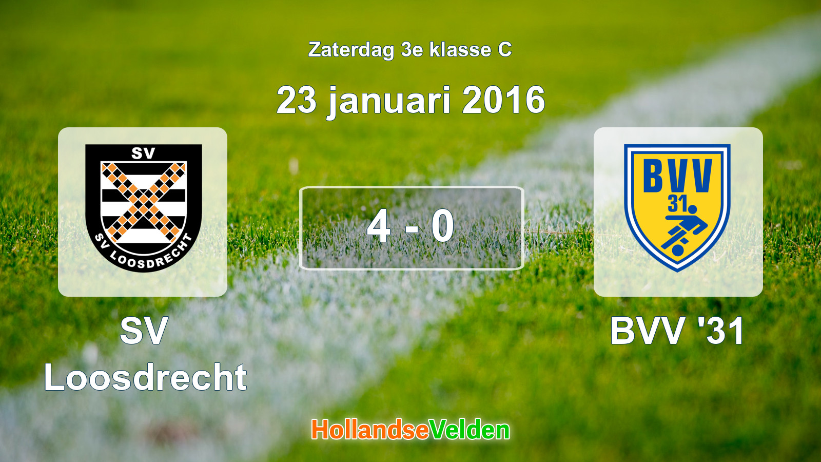 Gespeelde wedstrijd: SV Loosdrecht - BVV '31 4 - 0 (23 januari 2016)