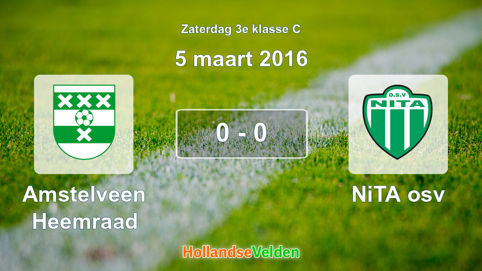 Gespeelde wedstrijd: Amstelveen Heemraad - NiTA osv 0 - 0 (5 maart 2016)