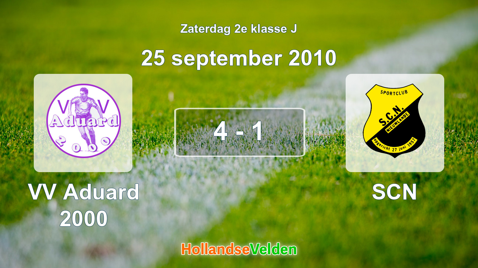 Gespeelde wedstrijd: VV Aduard 2000 - SCN 4 - 1 (25 september 2010)