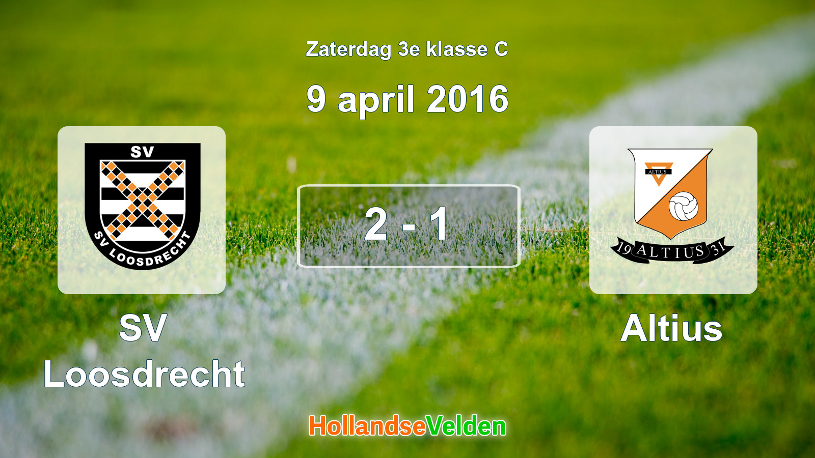 Gespeelde wedstrijd: SV Loosdrecht - Altius 2 - 1 (9 april 2016)