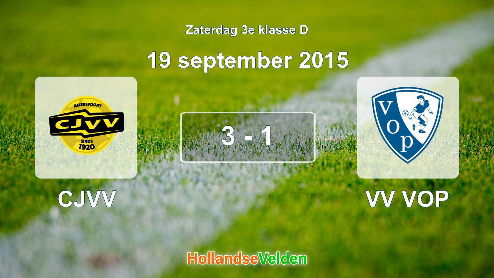 Gespeelde wedstrijd: CJVV - VV VOP 3 - 1 (19 september 2015)