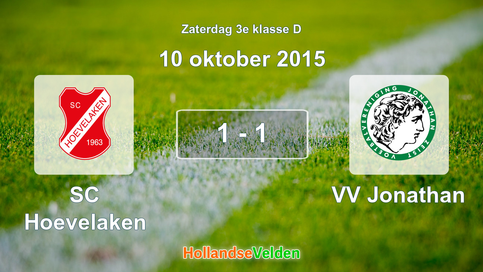Gespeelde wedstrijd: SC Hoevelaken - VV Jonathan 1 - 1 (10 oktober 2015)