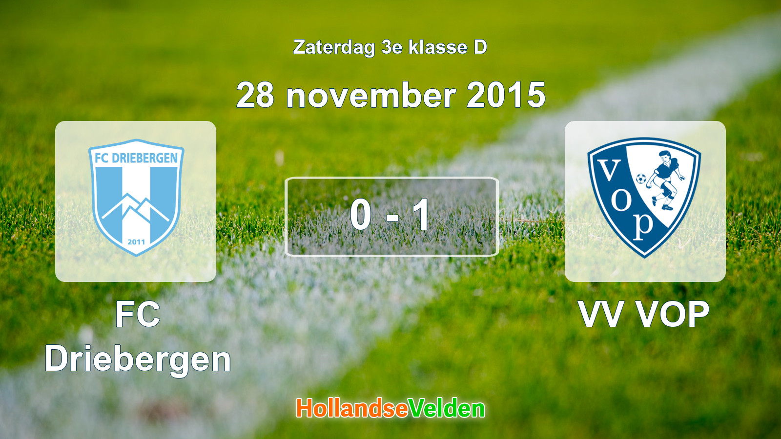 Gespeelde wedstrijd: FC Driebergen - VV VOP 0 - 1 (28 november 2015)