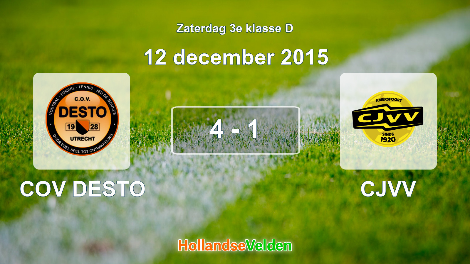 Gespeelde wedstrijd: COV DESTO - CJVV 4 - 1 (12 december 2015)