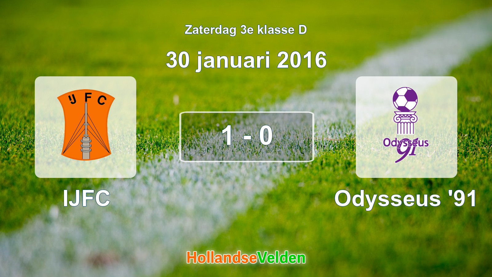 Gespeelde wedstrijd: IJFC - Odysseus '91 1 - 0 (30 januari 2016)